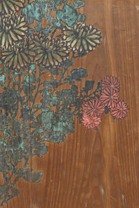 小菊と白梅の花で華やかな板絵戸セット F8602a 在庫2枚1組