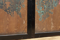 小菊と白梅の花で華やかな板絵戸セット F8602a 在庫2枚1組