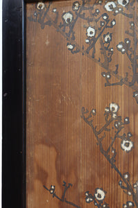 牡丹と白梅の花で上品な板絵戸セット F8602b 在庫2枚1組