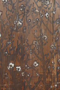 牡丹と白梅の花で上品な板絵戸セット F8602b 在庫2枚1組