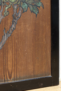 牡丹と白梅の花で上品な板絵戸セット F8602b 在庫2枚1組