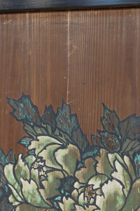 牡丹と白梅の花で上品な板絵戸セット F8602b 在庫2枚1組