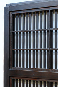 幅668ミリ スリム幅!! 繊細な格子と幾何学模様の型ガラスが華やかな大阪格子戸 F8604 在庫3枚