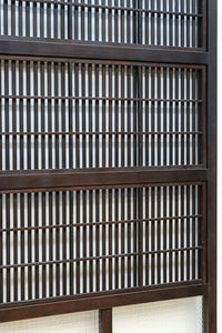 幅668ミリ スリム幅!! 繊細な格子と幾何学模様の型ガラスが華やかな大阪格子戸 F8604 在庫3枚