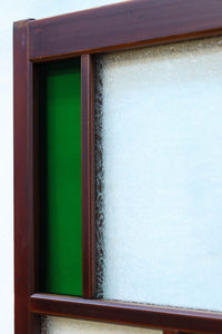 昭和レトロ!! 色ガラスの配色が爽やかなガラス戸 F8613 在庫2枚