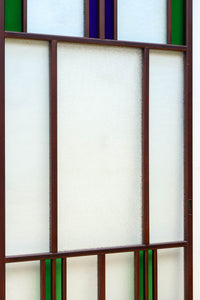 昭和レトロ!! 色ガラスの配色が爽やかなガラス戸 F8613 在庫2枚