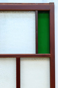 昭和レトロ!! 色ガラスの配色が爽やかなガラス戸 F8613 在庫2枚