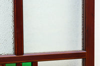 昭和レトロ!! 色ガラスの配色が爽やかなガラス戸 F8613 在庫2枚