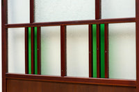 昭和レトロ!! 色ガラスの配色が爽やかなガラス戸 F8613 在庫2枚