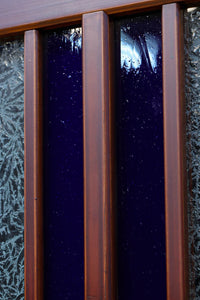 昭和レトロ!! 色ガラスの配色が爽やかなガラス戸 F8613 在庫2枚