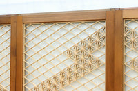 幅670ミリ 麻の葉組子が絢爛な眺めを描くガラス戸セット F8615 在庫2枚二組