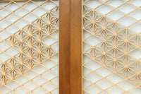 幅670ミリ 麻の葉組子が絢爛な眺めを描くガラス戸セット F8615 在庫2枚二組