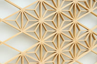 幅670ミリ 麻の葉組子が絢爛な眺めを描くガラス戸セット F8615 在庫2枚二組