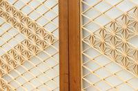 幅670ミリ 麻の葉組子が絢爛な眺めを描くガラス戸セット F8615 在庫2枚二組