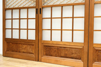 幅670ミリ 麻の葉組子が絢爛な眺めを描くガラス戸セット F8615 在庫2枚二組