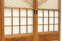 幅670ミリ 麻の葉組子が絢爛な眺めを描くガラス戸セット F8615 在庫2枚二組