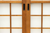 幅670ミリ 麻の葉組子が絢爛な眺めを描くガラス戸セット F8615 在庫2枚二組