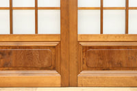 幅670ミリ 麻の葉組子が絢爛な眺めを描くガラス戸セット F8615 在庫2枚二組