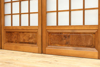 幅670ミリ 麻の葉組子が絢爛な眺めを描くガラス戸セット F8615 在庫2枚二組