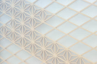 幅670ミリ 麻の葉組子が絢爛な眺めを描くガラス戸セット F8615 在庫2枚二組