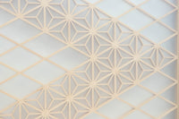 幅670ミリ 麻の葉組子が絢爛な眺めを描くガラス戸セット F8615 在庫2枚二組