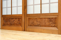 幅670ミリ 麻の葉組子が絢爛な眺めを描くガラス戸セット F8615 在庫2枚二組