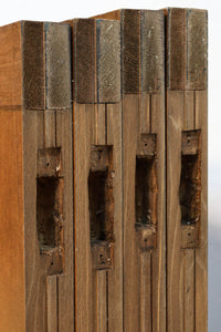 幅670ミリ 麻の葉組子が絢爛な眺めを描くガラス戸セット F8615 在庫2枚二組