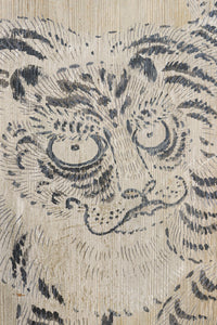 勇ましく凛々しさのある龍虎を雄々しく描いた板絵戸 F8782a 在庫2枚一組