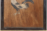 幅987ミリ 雄雌一対の鶏を華やかに描く板絵戸 F8782bc 在庫2枚1組