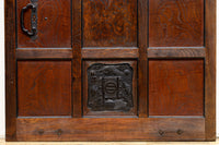 変わりデザイン‼ 升格子窓と鶴亀の絵柄が浮かぶ金具で風情漂う蔵戸 G2478