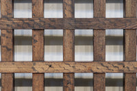 変わりデザイン‼ 升格子窓と鶴亀の絵柄が浮かぶ金具で風情漂う蔵戸 G2478