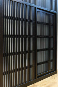 幅1513ミリ 繊細な格子の造りが美しいくぐり戸(裏面ワーロン入り) G2491