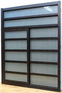 幅1513ミリ 繊細な格子の造りが美しいくぐり戸(裏面ワーロン入り) G2491