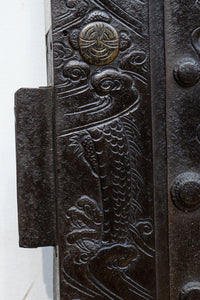 幅1276ミリ 総欅作り‼︎ 大型極上龍虎金具をまとう重厚感溢れる庄内蔵戸 G2494