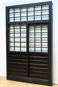 幅1163ミリ!! 大きな升目ですっきりとしたガラス入り格子くぐり戸 G2496