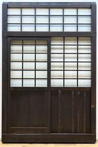 幅1163ミリ!! 大きな升目ですっきりとしたガラス入り格子くぐり戸 G2496