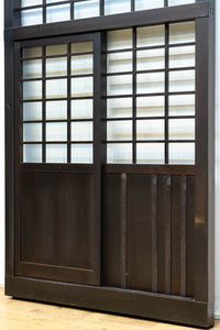 幅1163ミリ!! 大きな升目ですっきりとしたガラス入り格子くぐり戸 G2496