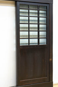 幅1163ミリ!! 大きな升目ですっきりとしたガラス入り格子くぐり戸 G2496