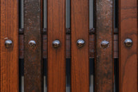 幅1195ミリ うさぎ金具の可愛らしい表情に心和む気品ある大珍品総欅富山蔵戸 G2530