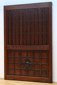 幅1195ミリ うさぎ金具の可愛らしい表情に心和む気品ある大珍品総欅富山蔵戸 G2530