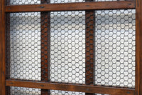 幅1163ミリ、高さ2020ミリ 網入りの小窓を設けた風情ある格子蔵戸 G2533