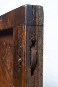 幅1093ミリ 赤みを帯びた色彩に巾着金具が味わいをもたらす総欅富山蔵戸 G2535