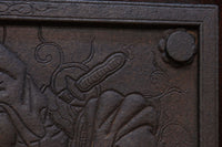 幅1236ミリ 縁起物を描いた迫力の金具が存在感を放つ重厚な庄内蔵戸 G2538