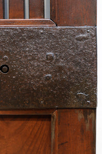 幅900ミリ スリム幅!! 上品な漆の艶色に装飾金具が華を添える総欅格子蔵戸 G2548