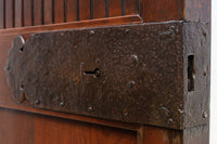 幅900ミリ スリム幅!! 上品な漆の艶色に装飾金具が華を添える総欅格子蔵戸 G2548