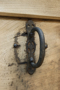 幅850ミリ 稀少幅!! 古色が加わった風合い豊かな木地色の総欅格子蔵戸 G2550