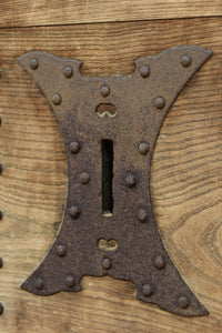 幅850ミリ 稀少幅!! 古色が加わった風合い豊かな木地色の総欅格子蔵戸 G2550