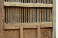 幅850ミリ 稀少幅!! 古色が加わった風合い豊かな木地色の総欅格子蔵戸 G2550