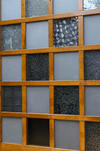 幅900ミリ 多種レトロガラスとスリガラスで煌びやかなガラス戸 G2605 在庫1枚