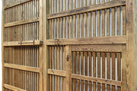 幅1275ミリ、高さ2340ミリ 珍品!! 長野県小諸城で使われていたくぐり戸一対 G2610 在庫2枚1組